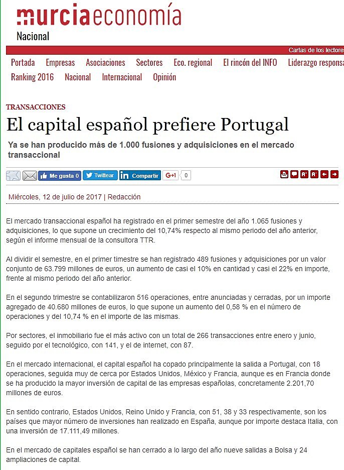 El capital espaol prefiere Portugal